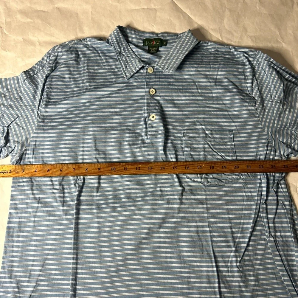 J.Crew Golf Polo Shirt‎ Men XL Blue Stripe Short Sleeve Vintage Oarsman